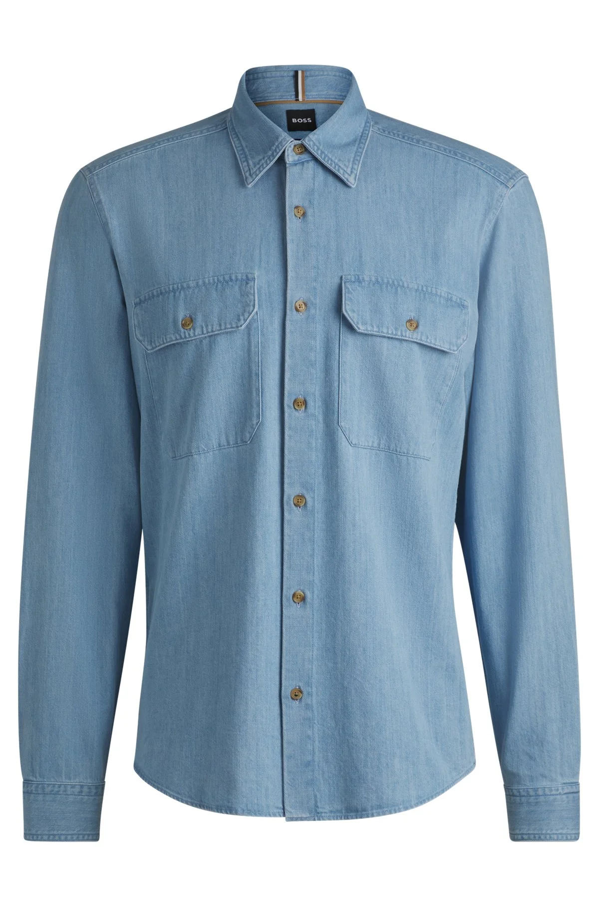 REGULAR-FIT SHIRT IN BLUE COTTON DENIM - 1