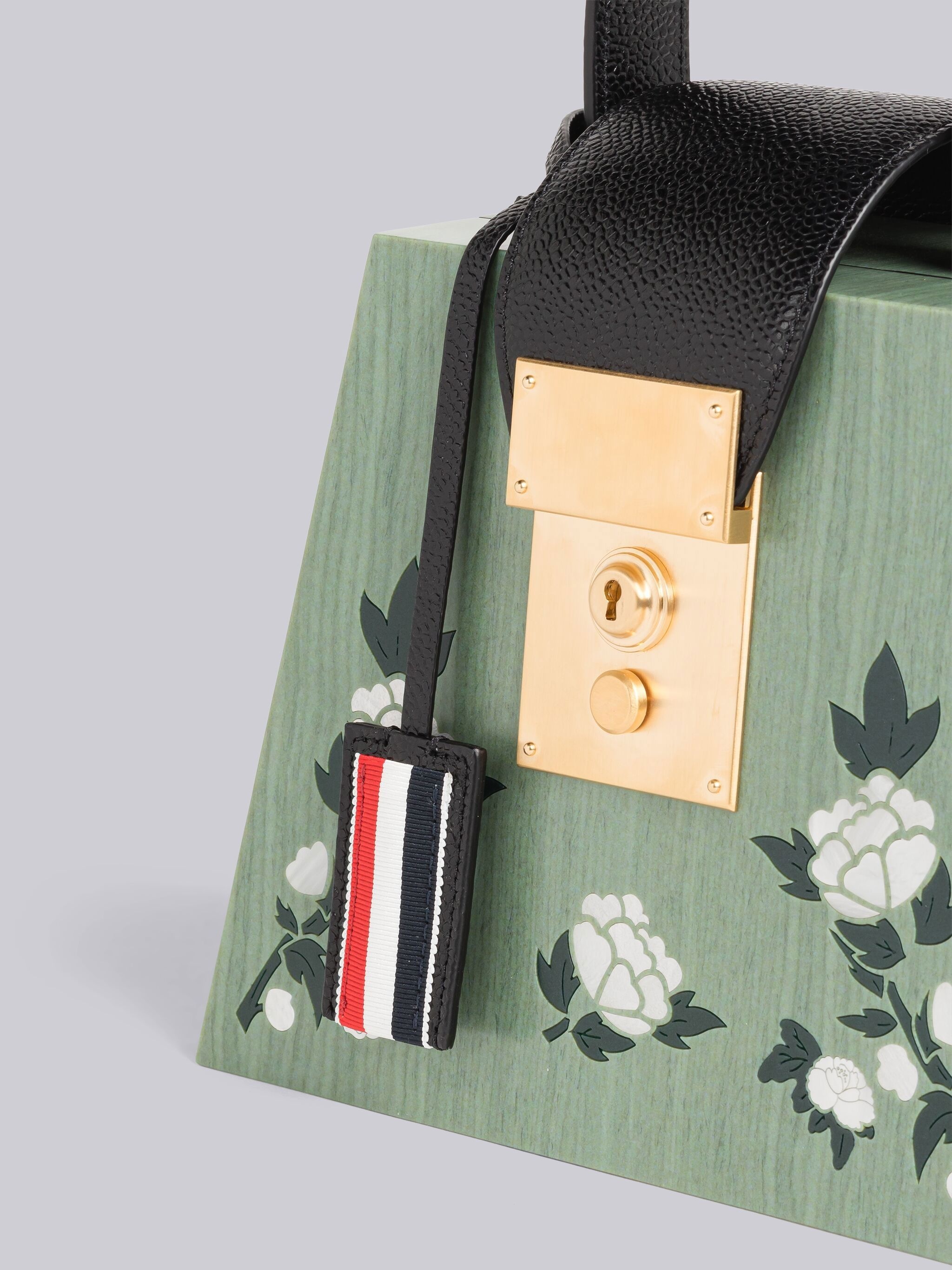 Wooden Mini Mrs. Thom Box Bag With Mother Of Pearl Inlay - 2