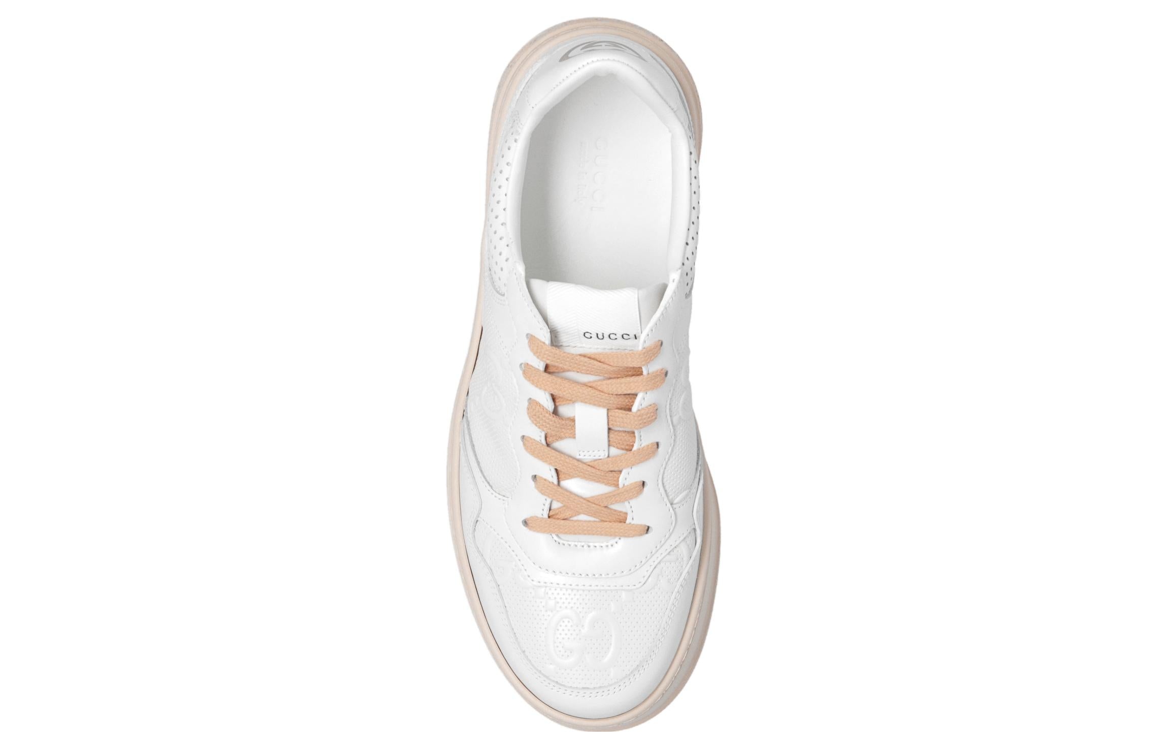 (WMNS) Gucci GG Embossed Sneaker 'White Beige' 684911-1XL10-9014 - 4