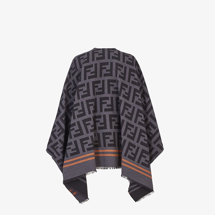 Poncho in black wool and silk - 2