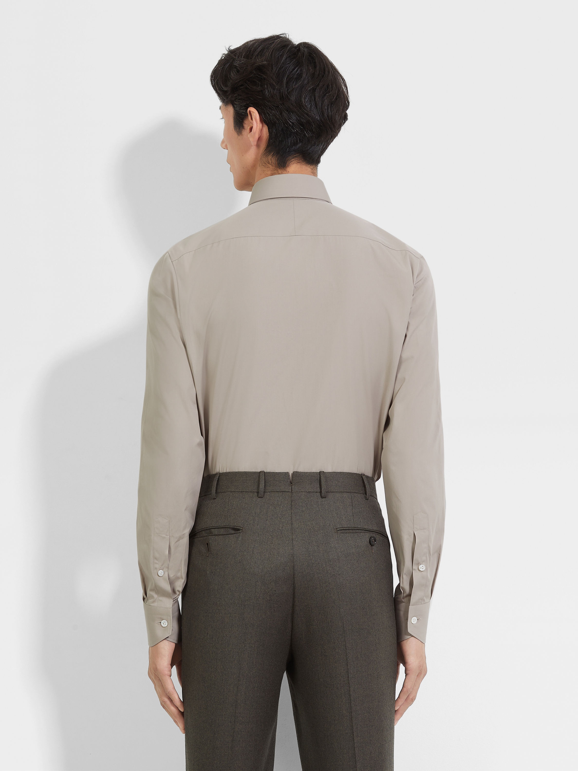 LIGHT TAUPE CENTOVENTIMILA COTTON SHIRT - 4