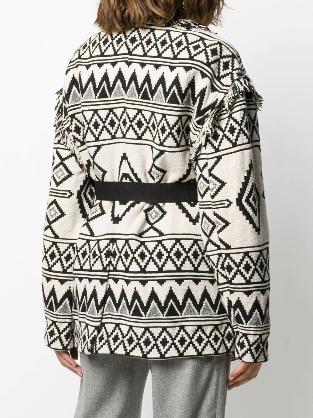 front tie tribal print jacket - 4