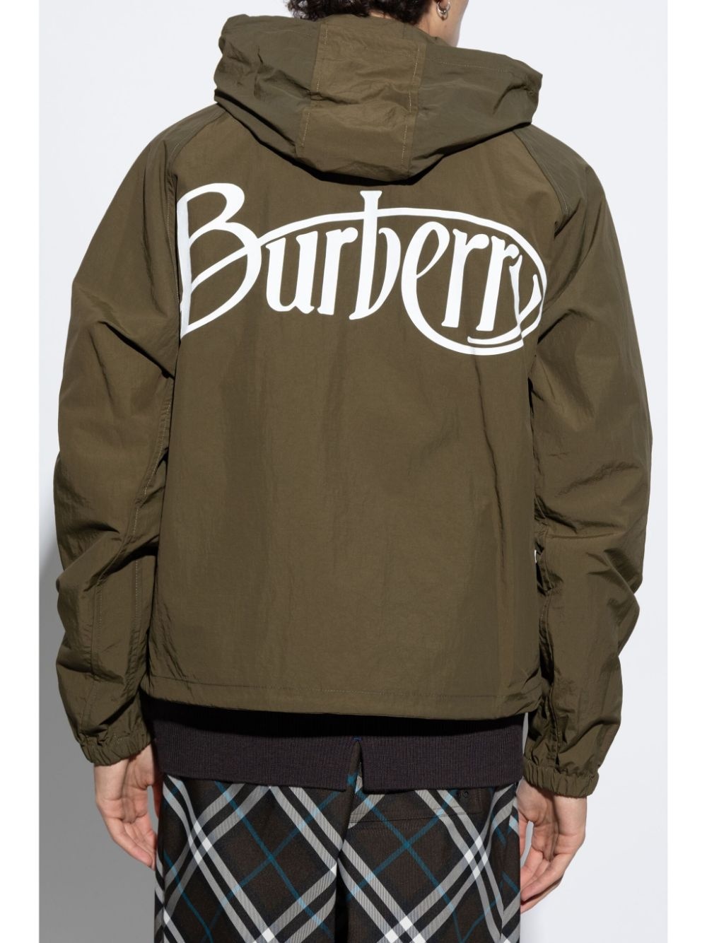 logo-print zipped hooded jacket - 4