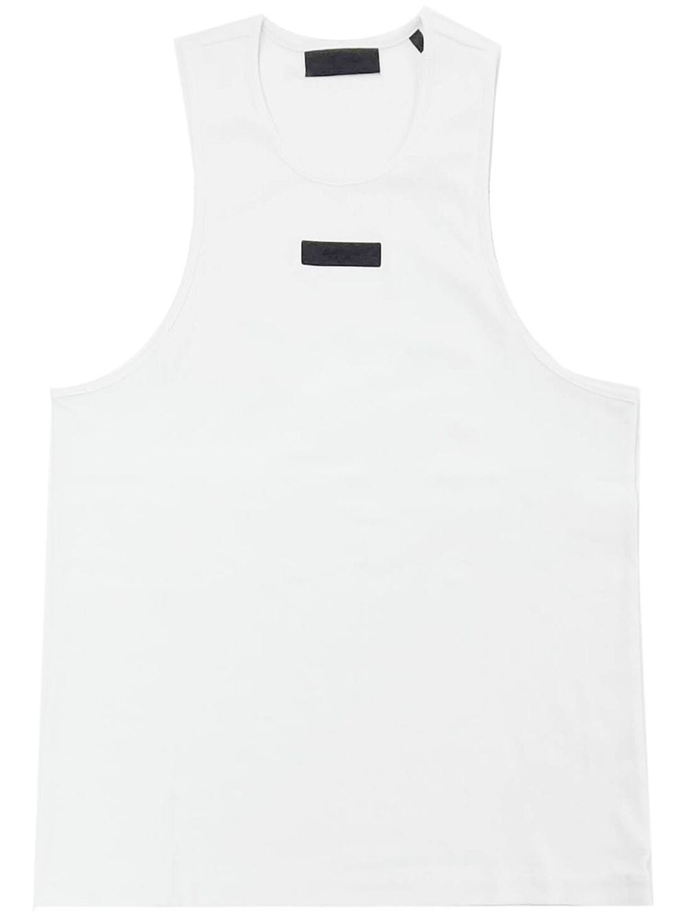 logo-appliqué cotton tank top - 1