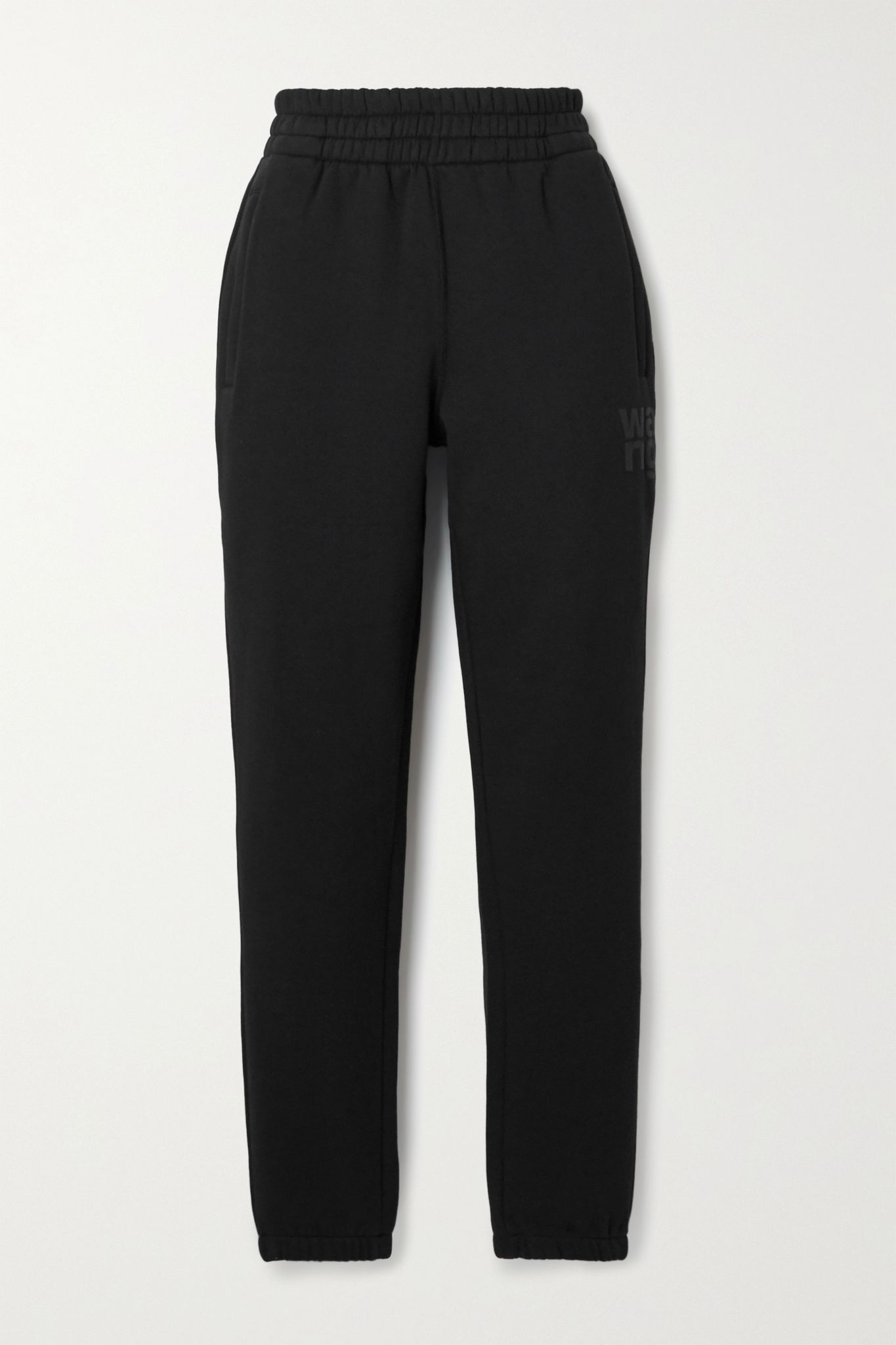 Printed cotton-blend jersey track pants - 1