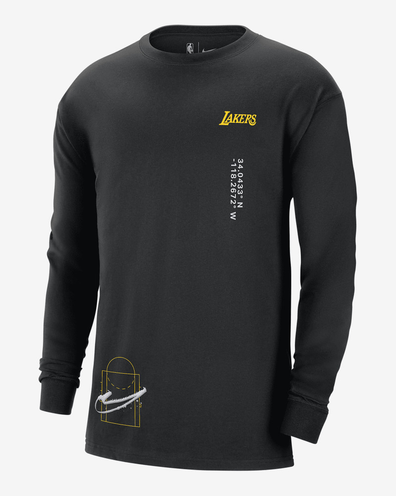 Los Angeles Lakers Courtside Max90 Nike Men's NBA Long-Sleeve T-Shirt - 1
