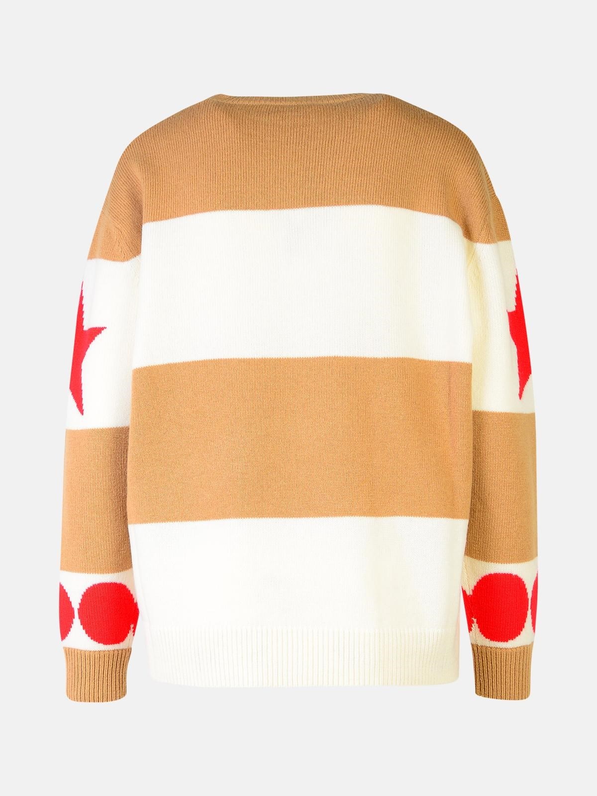 'DIRCE' LIGHT BROWN WOOL BLEND SWEATER - 3