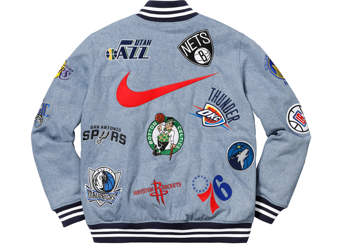 Supreme Nike/NBA Teams Warm-Up Jacket Denim - 3