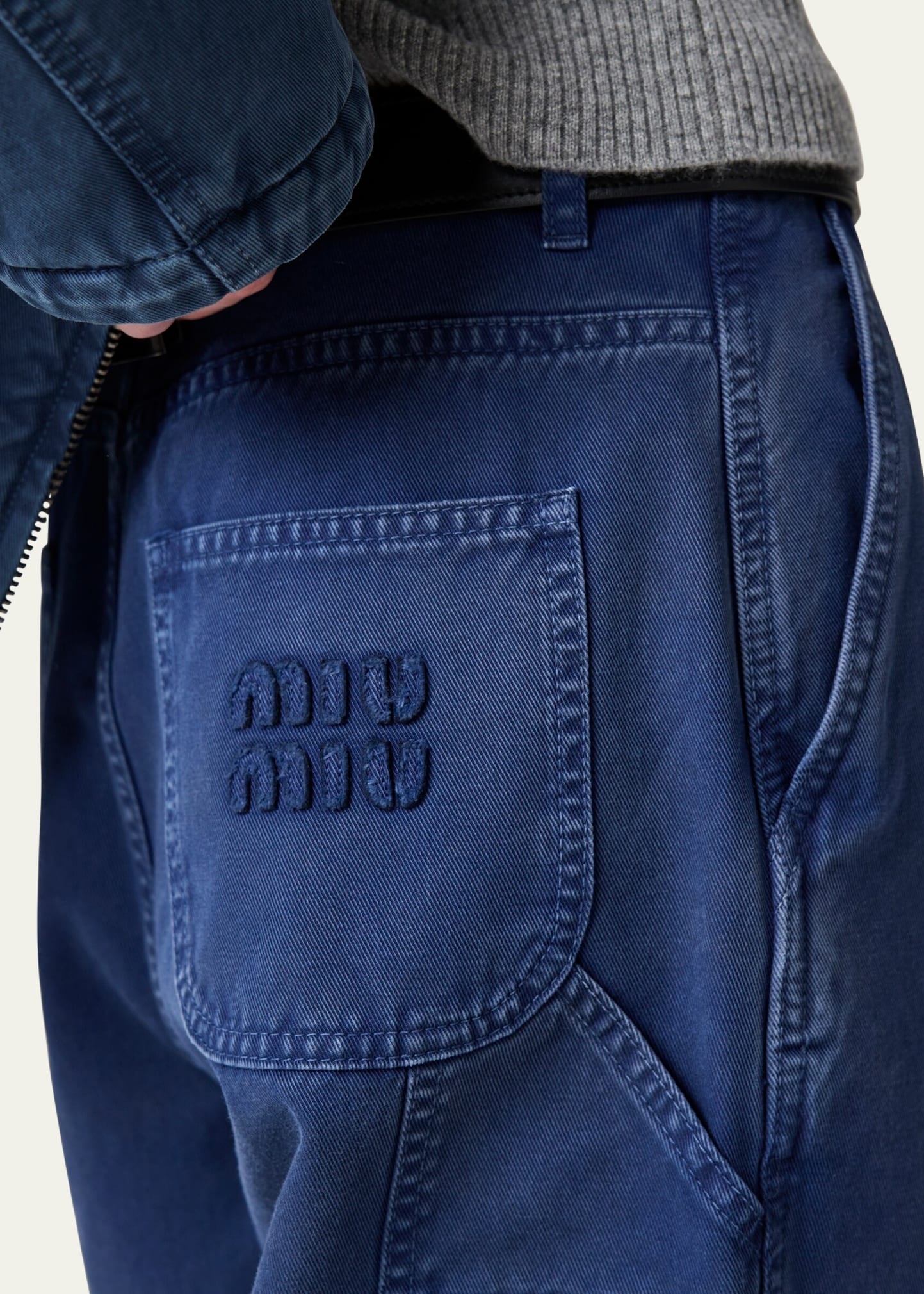 Mid-Rise Fitted Cotton Pants - 5