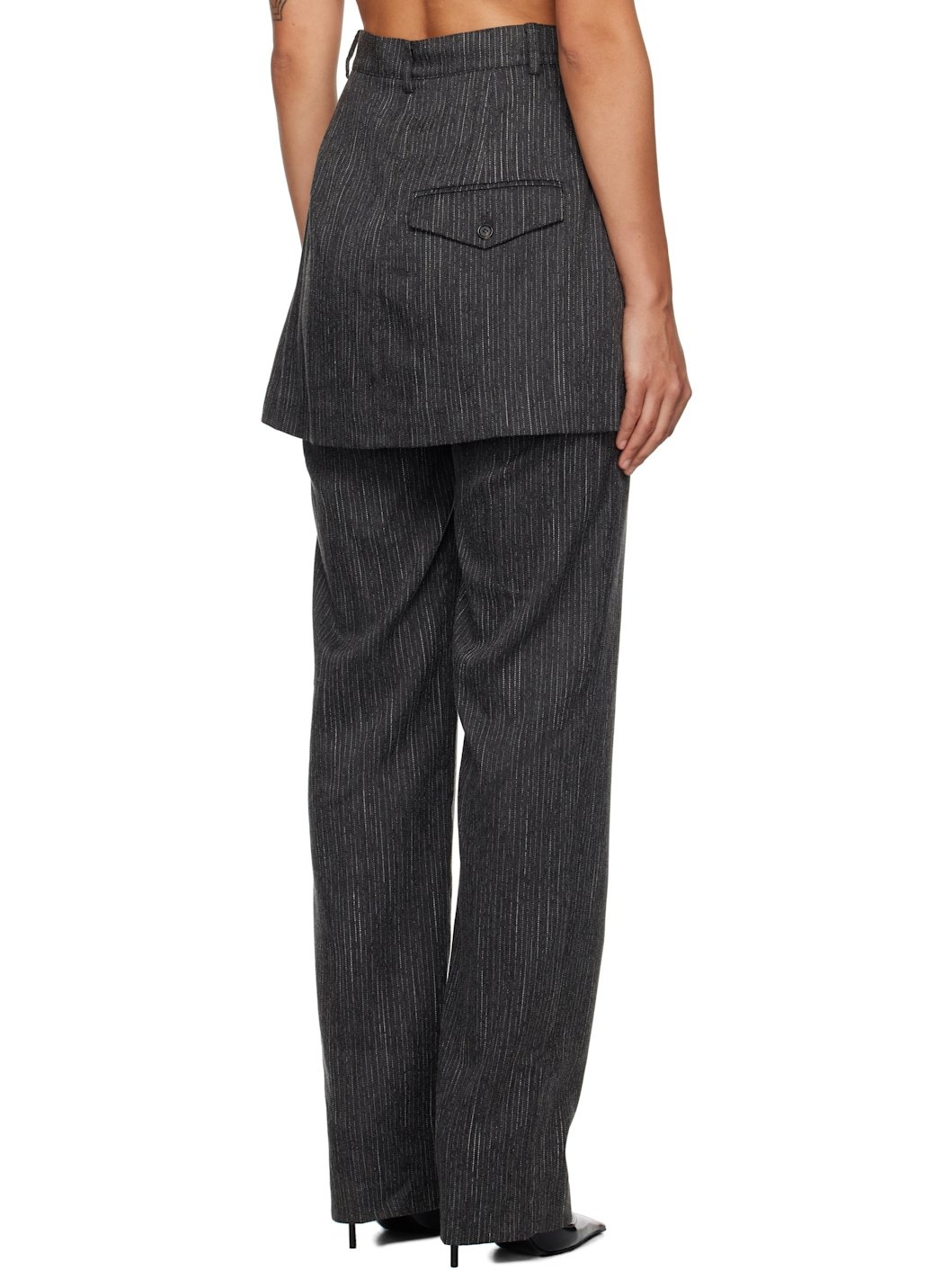 Gray Shorts Layered Trousers - 3