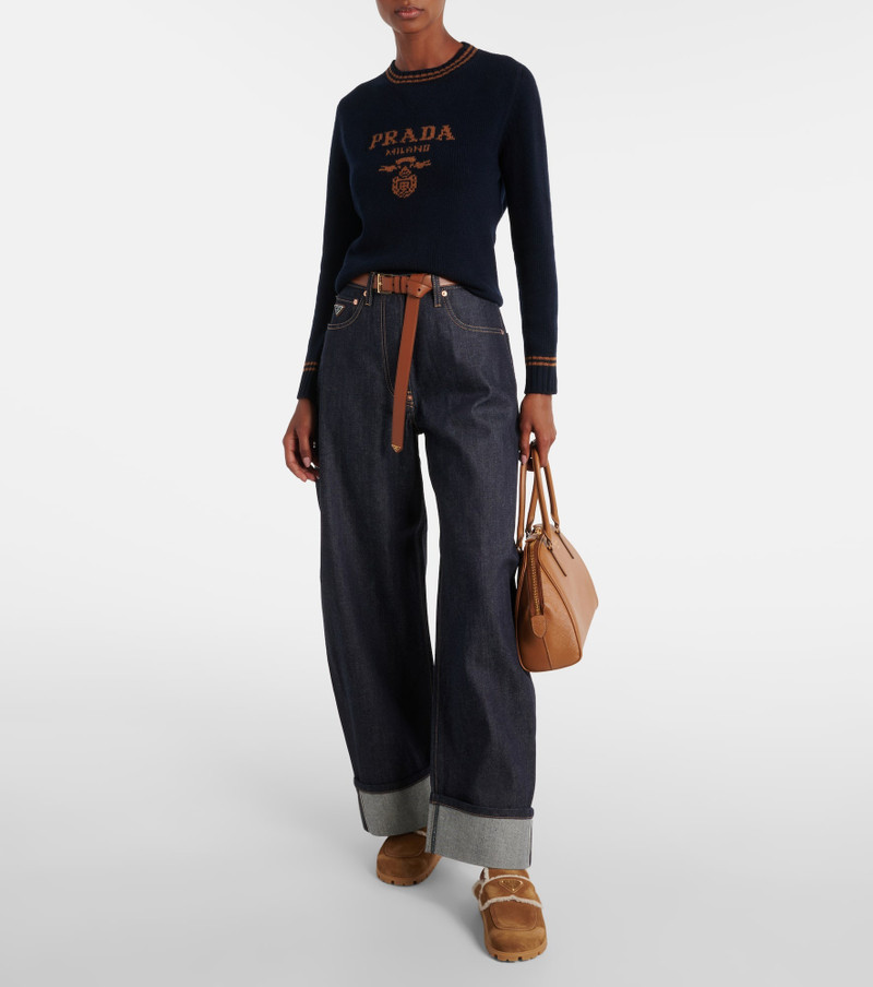 Prada Logo wool and cashmere sweater outlook