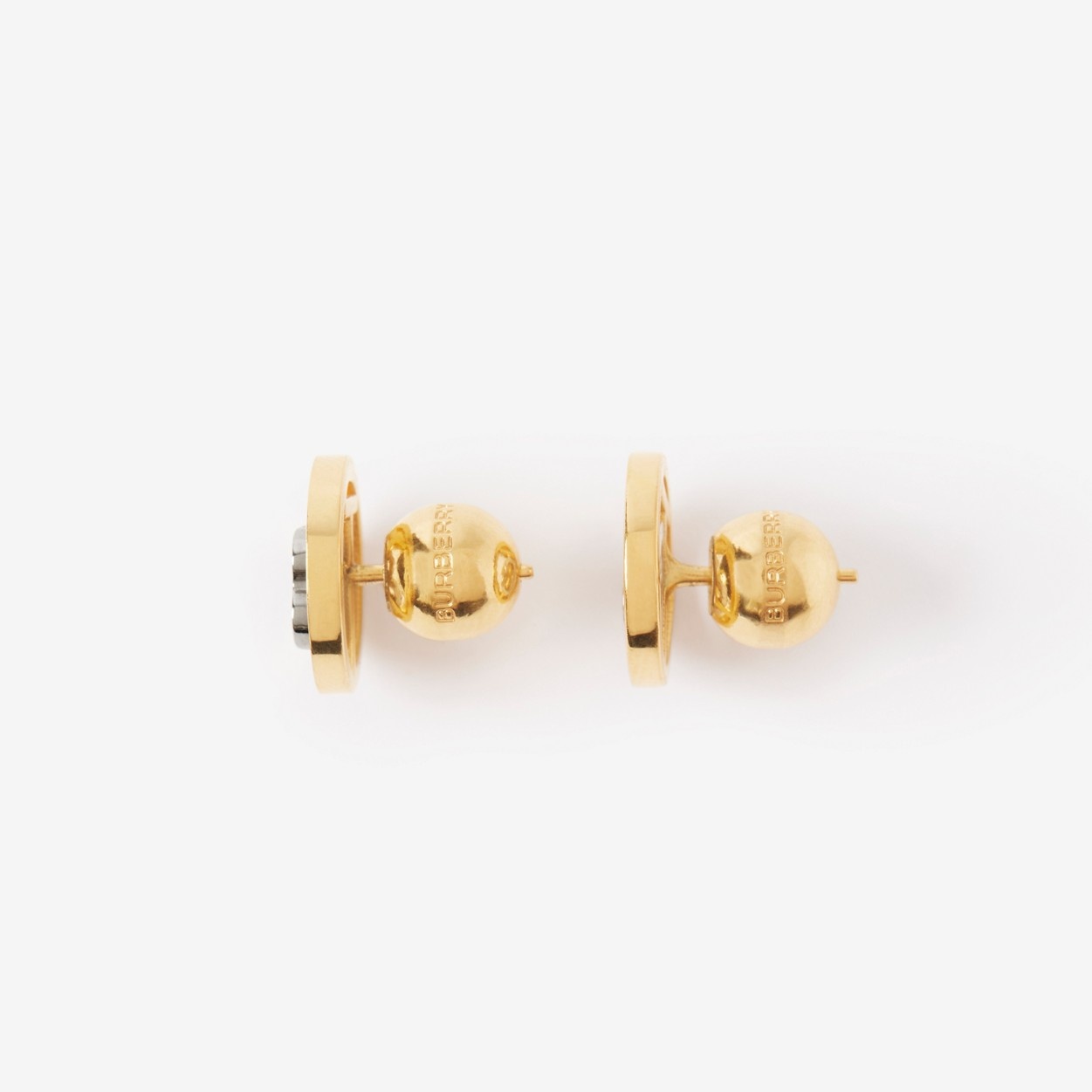 Gold and Palladium-plated Monogram Motif Earrings - 2