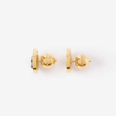 Burberry Gold and Palladium-plated Monogram Motif Earrings outlook