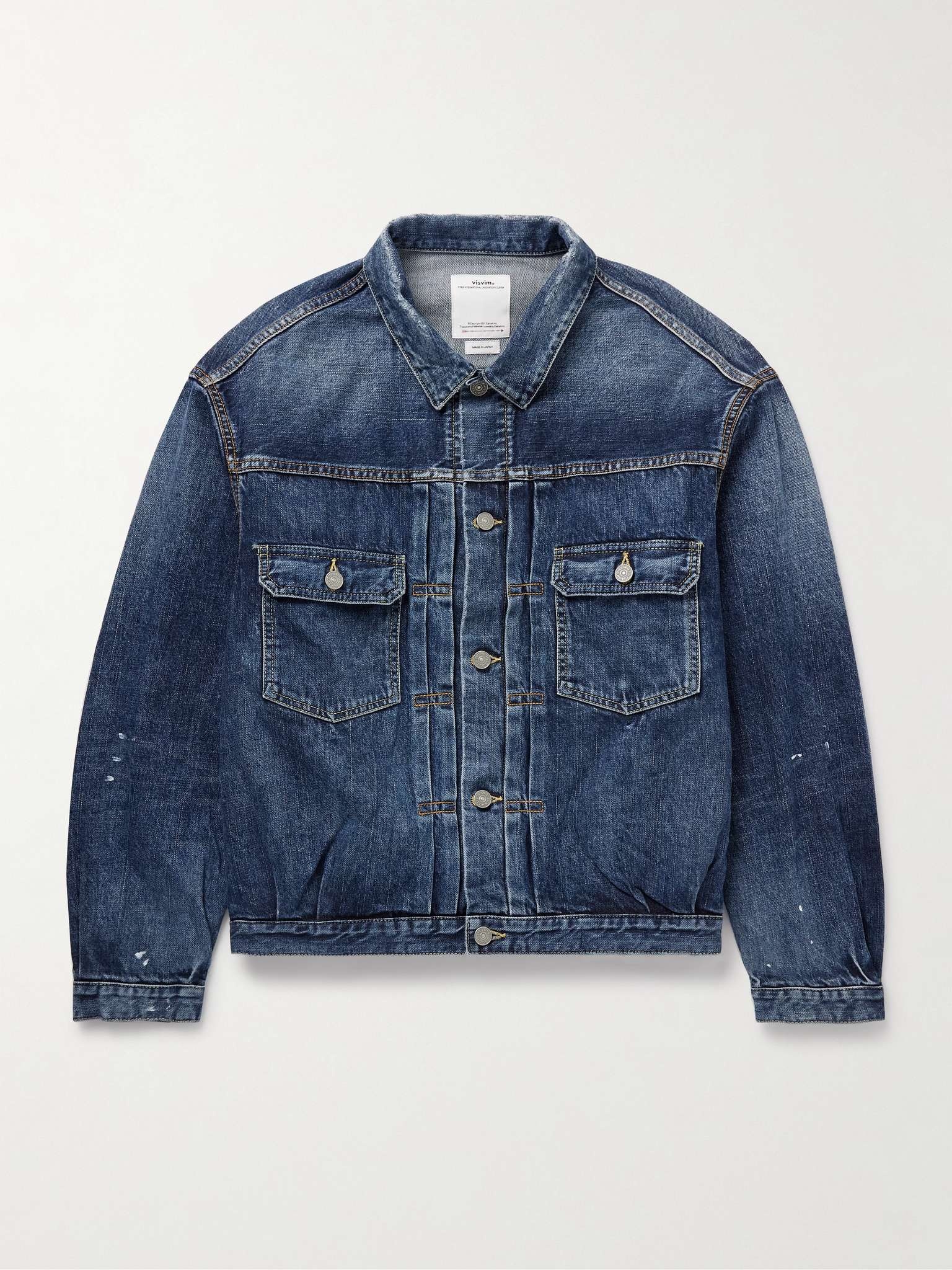 visvim Social Sculpture 101 Paint-Splattered Denim Jacket | mrporter |  REVERSIBLE