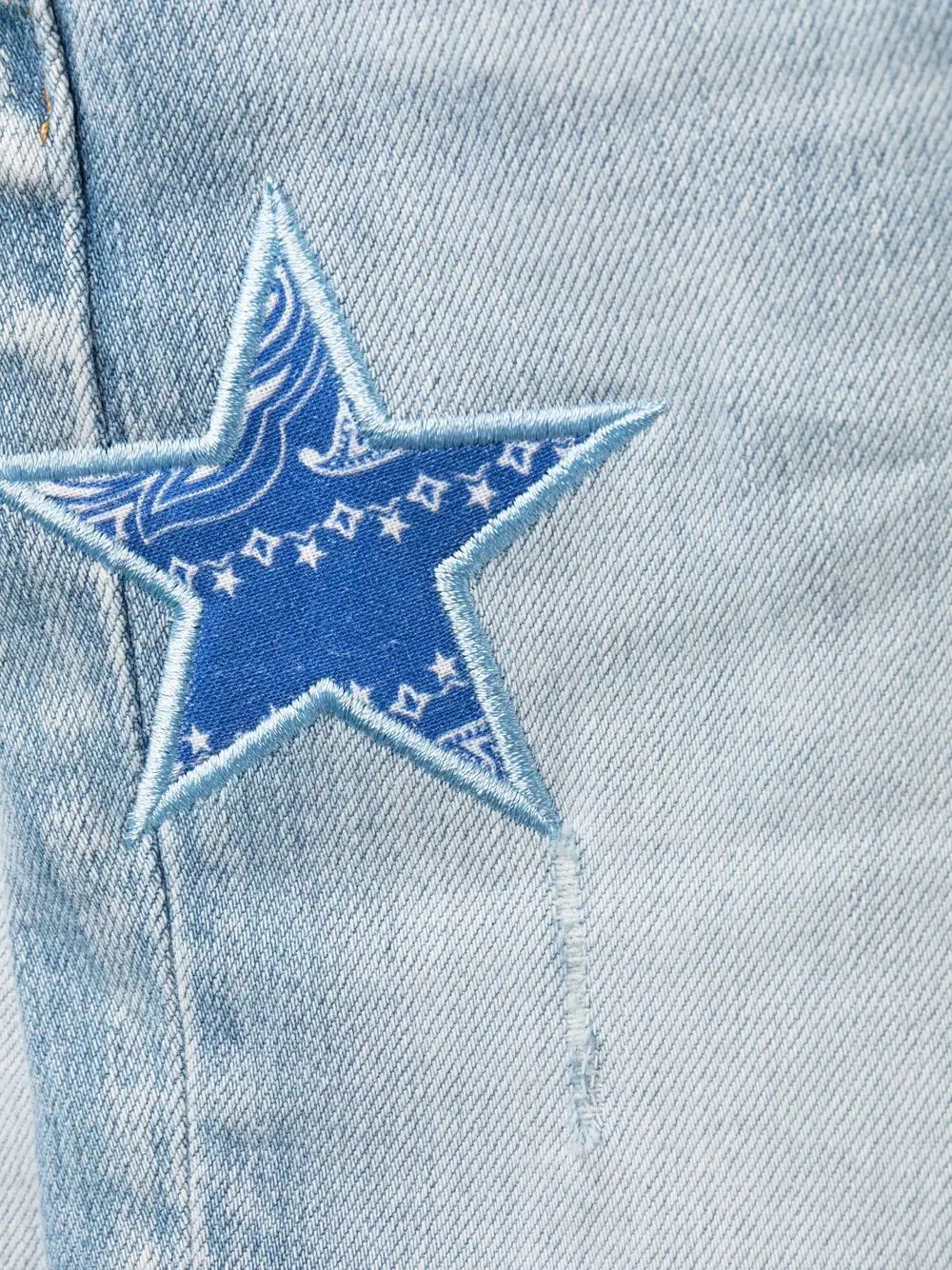 star-patch stonewashed jeans - 6