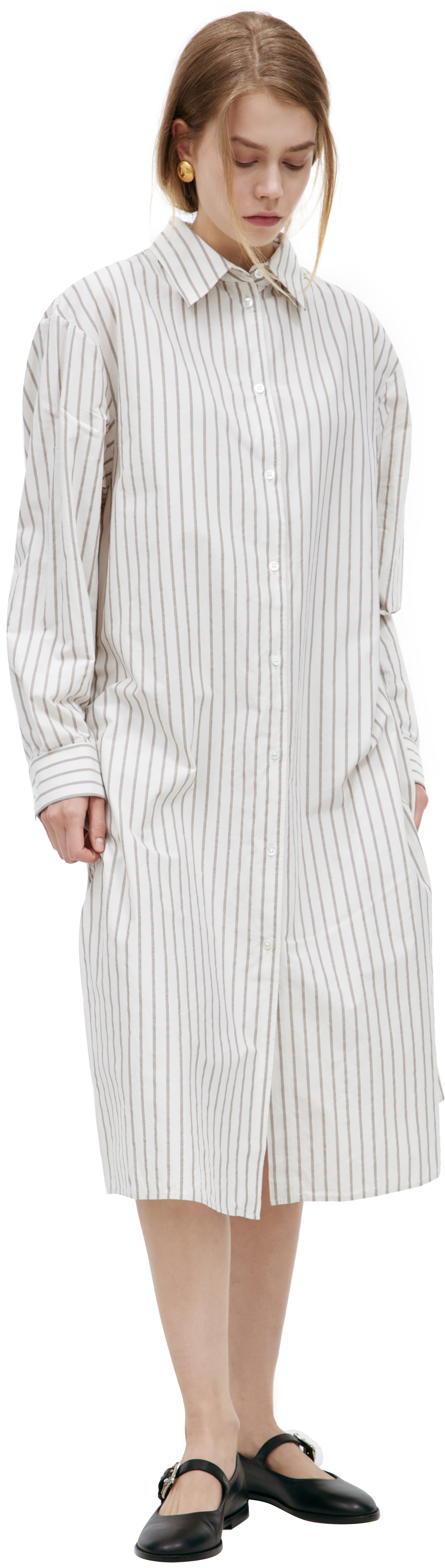 SILK STRIPPED DRESS - 1