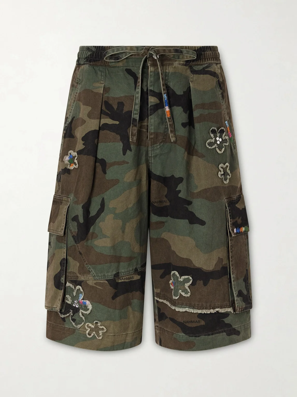 Wide-Leg Printed Cotton Shorts - 1