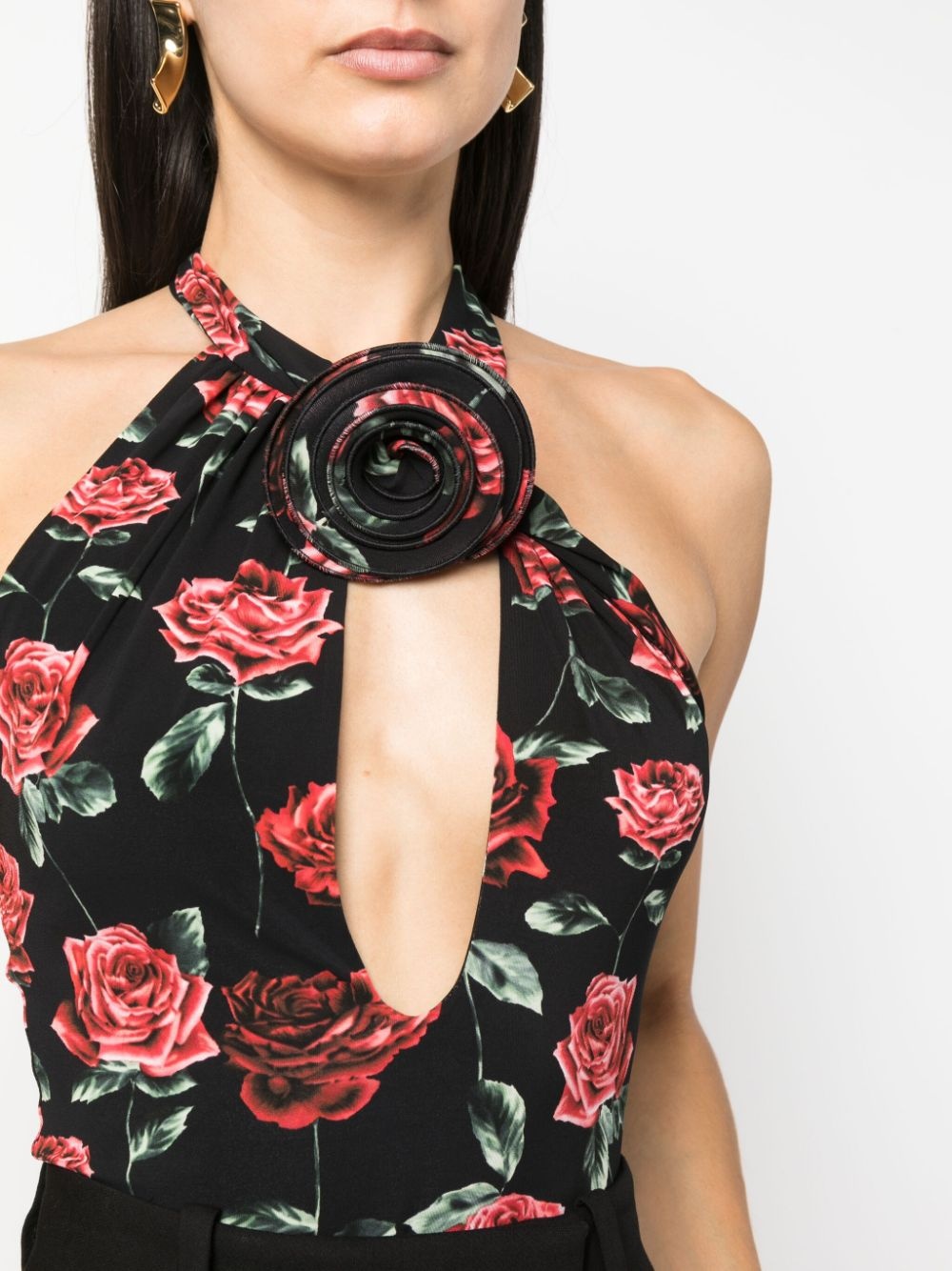 floral-print keyhole-neck bodysuit - 5