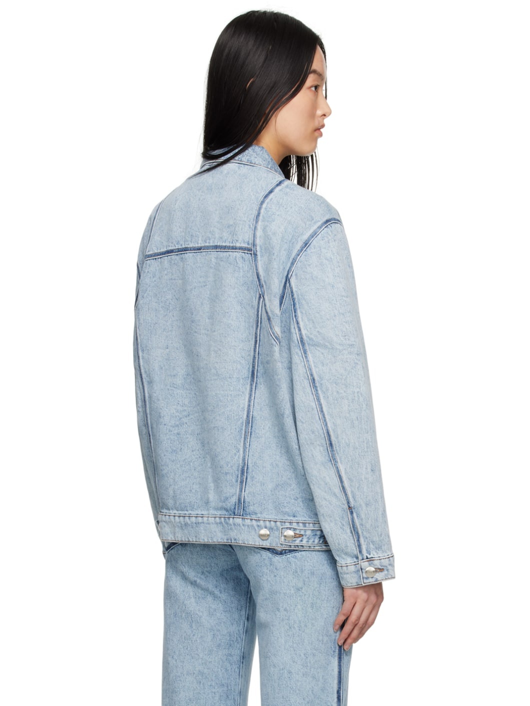 Blue Washed-Out Denim Jacket - 3