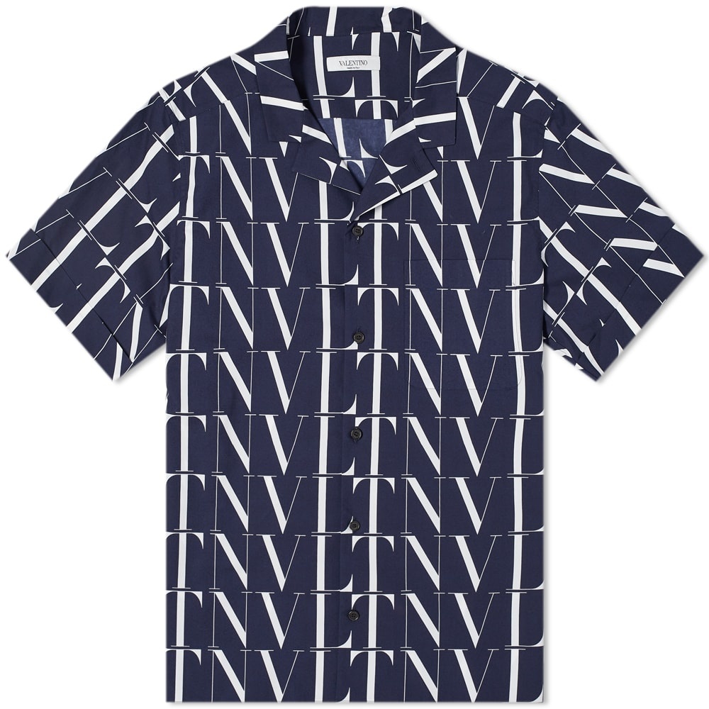 Valentino All Over Vltn Logo Vacation Shirt - 1