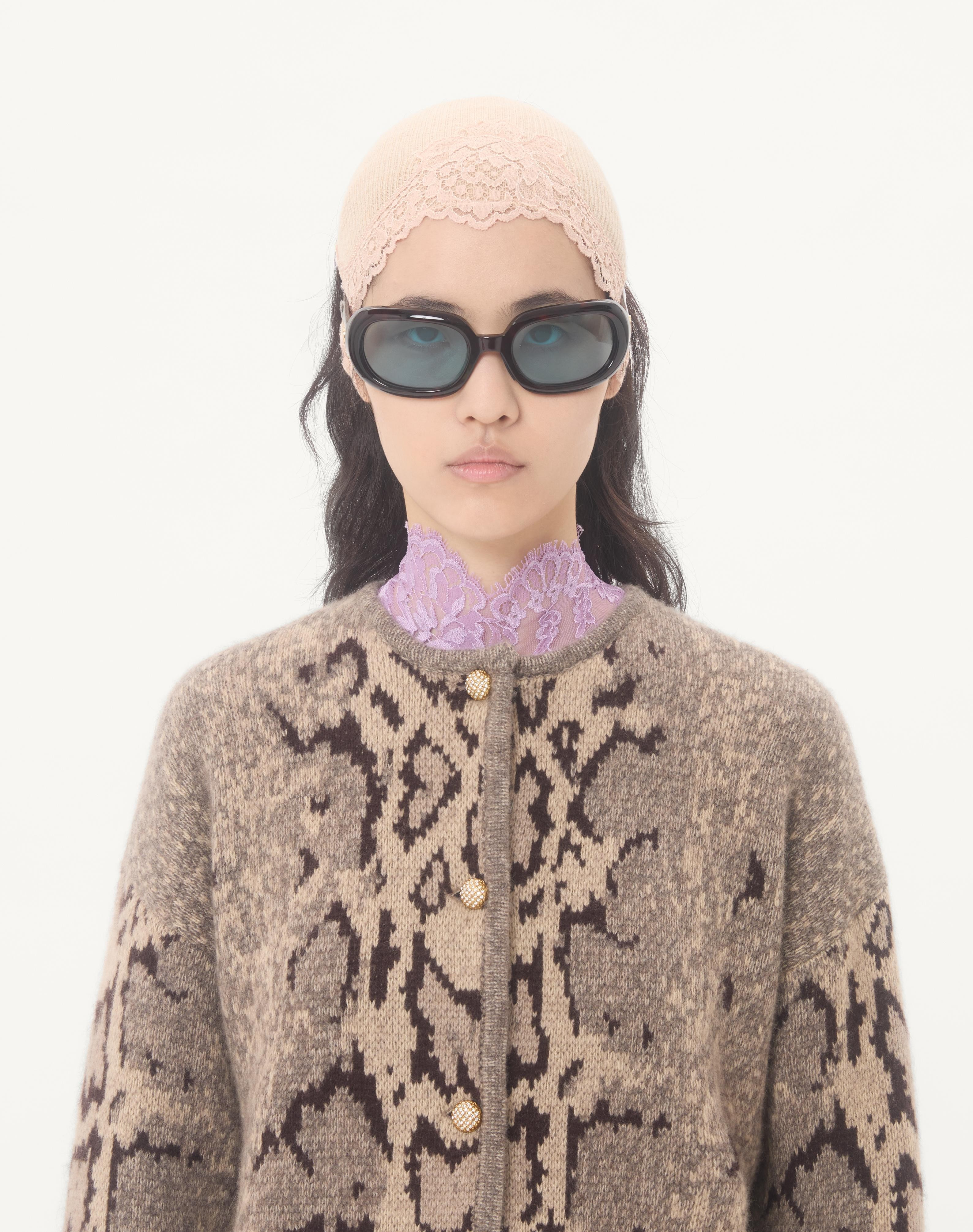 CASHMERE ANIMAL PRINT CARDIGAN - 3
