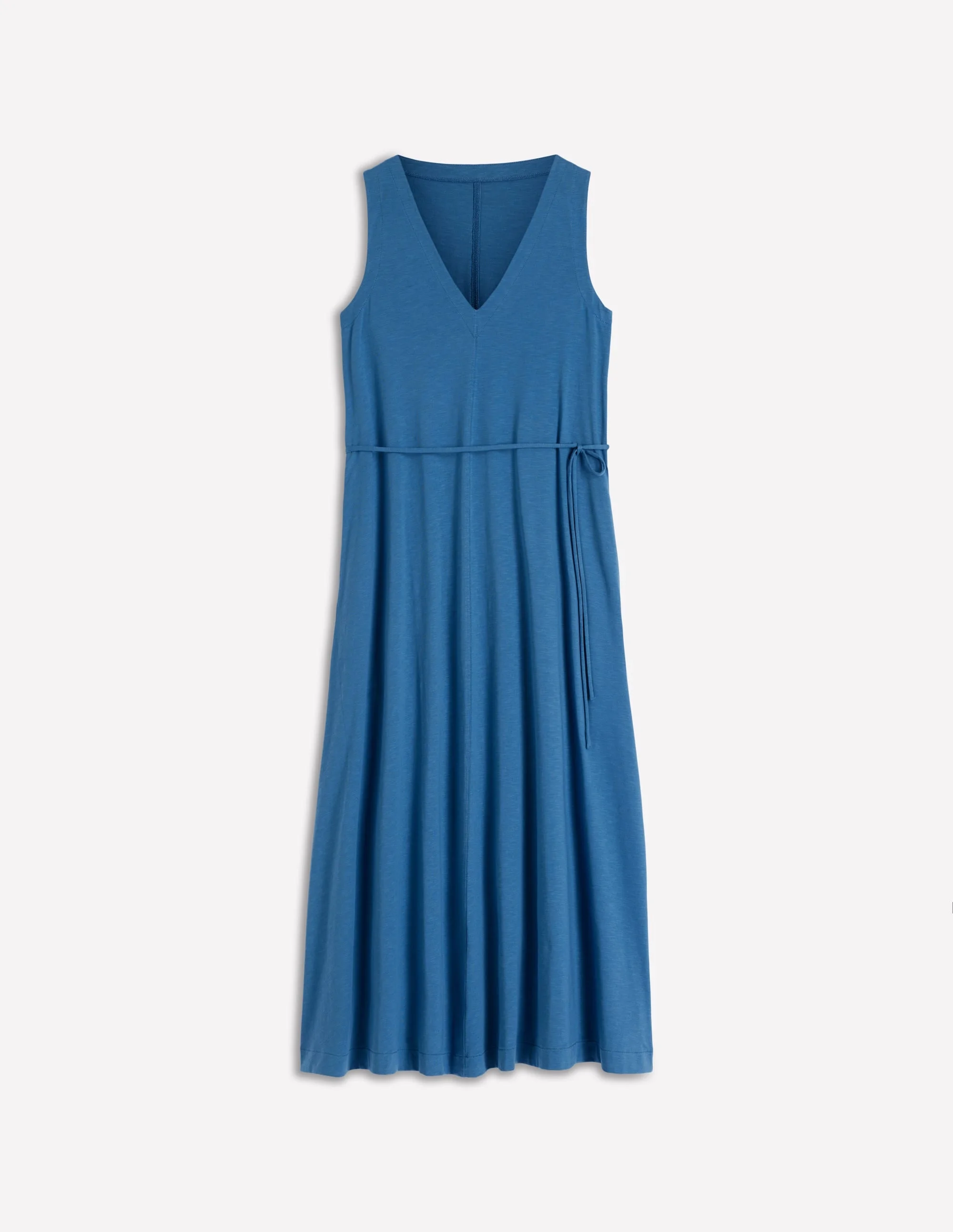 Mia V-neck Jersey Midi Dress-Tourmaline Blue - 1
