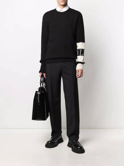 Valentino stripe-detail wool jumper outlook