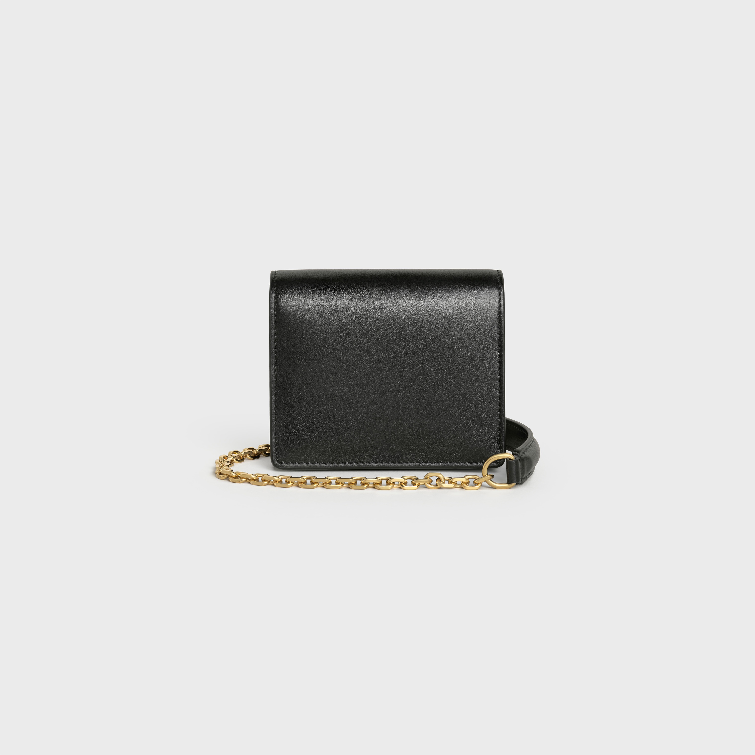 CARD HOLDER ON CHAIN  IN  SHINY CALFSKIN - 3