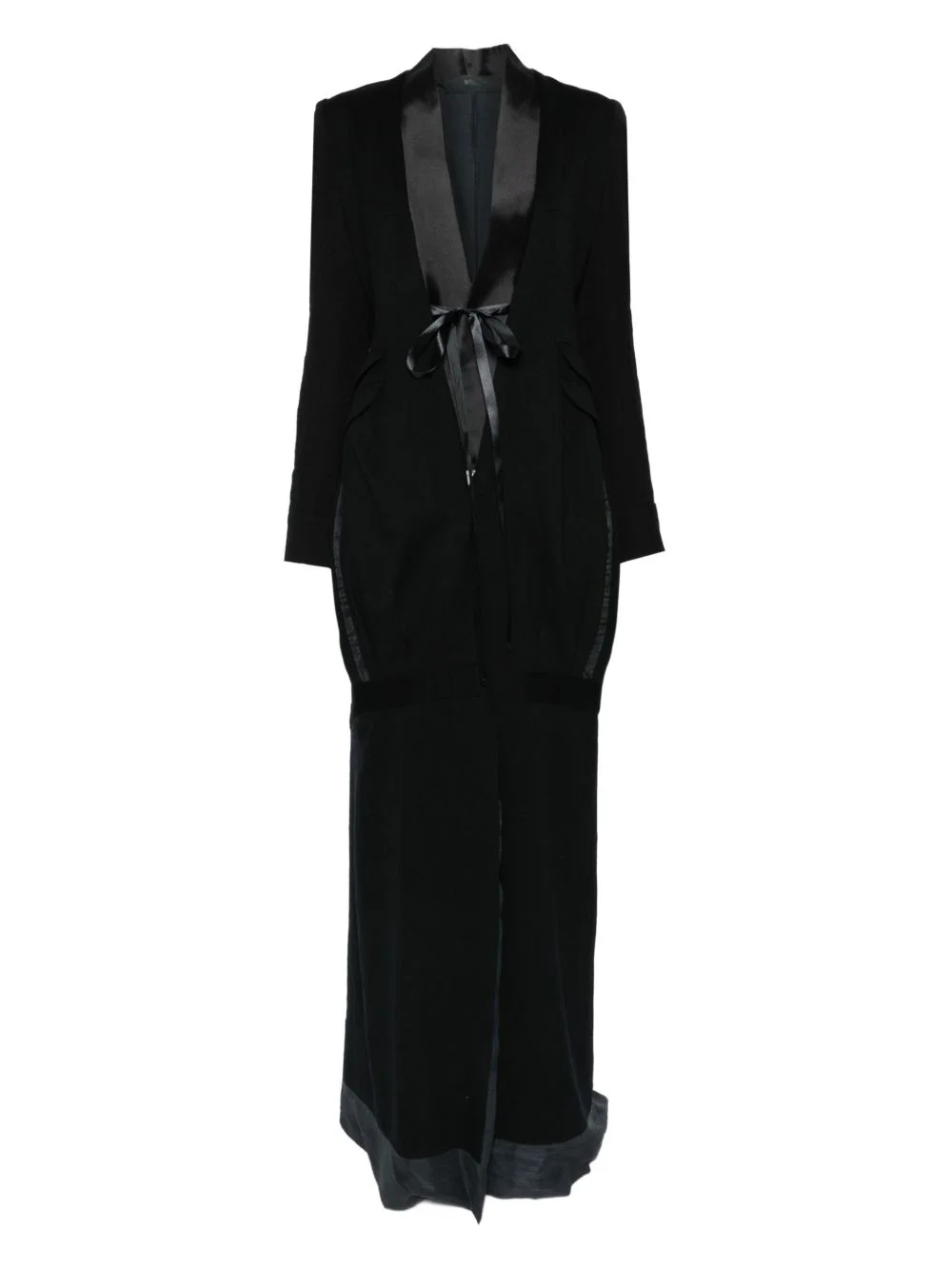 satin-lapel single-breasted coat - 1