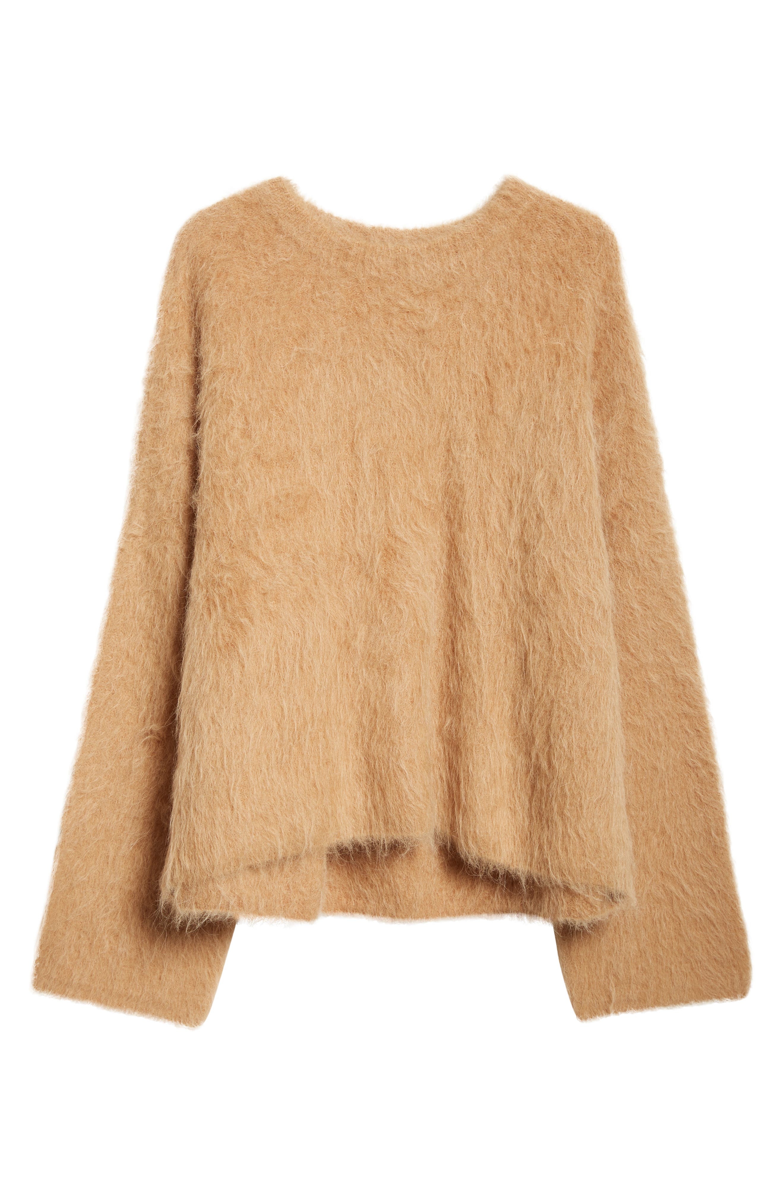TOTEME Boxy Alpaca Blend Crewneck Sweater in Camel Melange at Nordstrom - 6