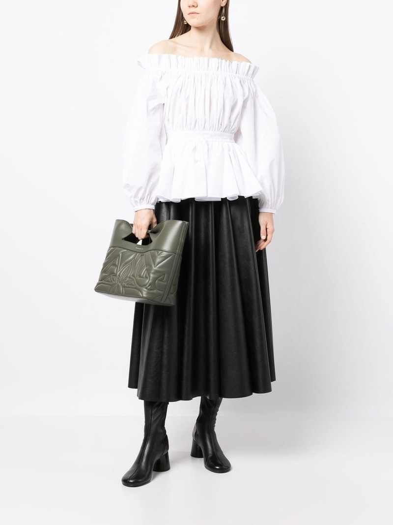 Alexander McQueen off-shoulder cotton blouse outlook