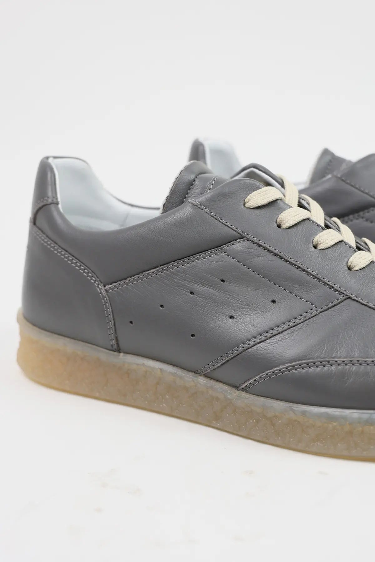 Leather 6 Court Sneakers - Grey - 5