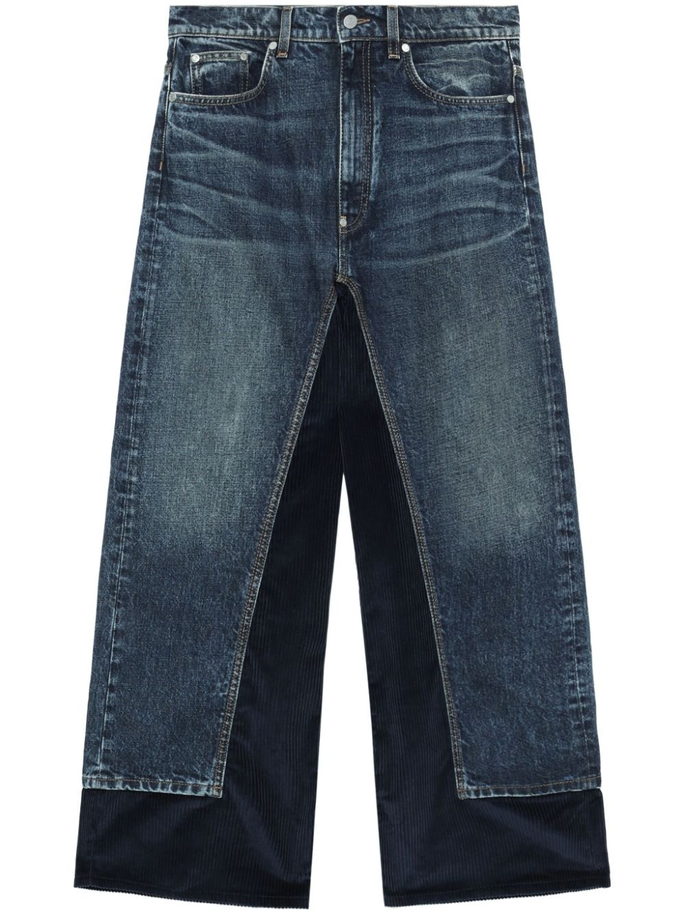 contrasting straight-leg jeans - 1