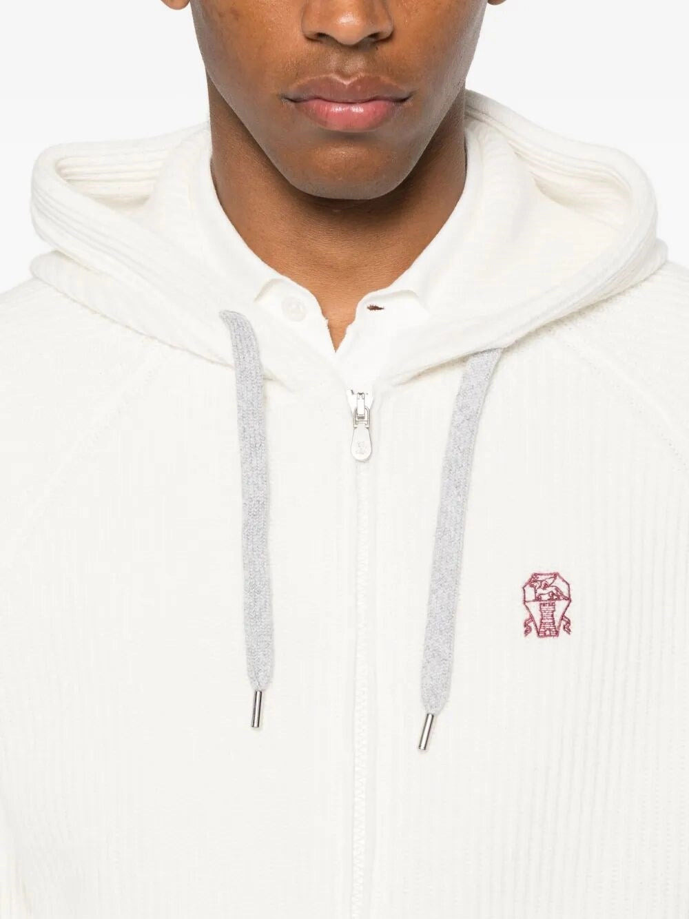 Brunello Cucinelli Men Cashmere Knit Sweatshirt With Hood - 4