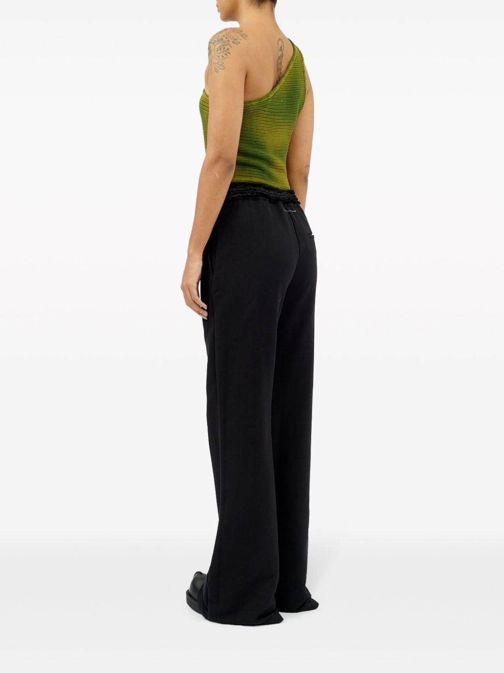 ruffled-waist flared trousers - 6