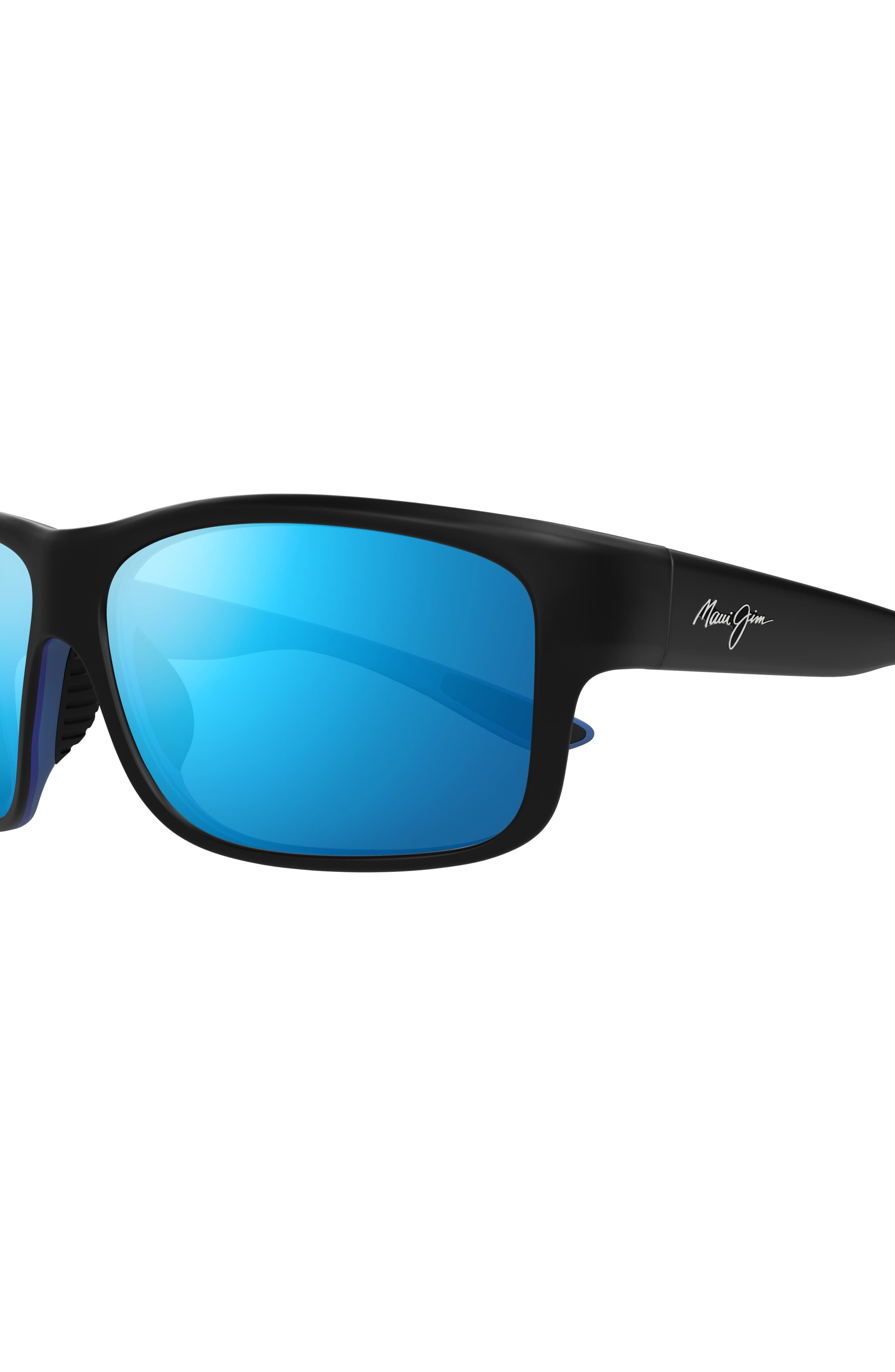 Maui Jim Southern Cross 63mm Oversize Polarized Sunglasses in Black/Blue Hawaii at Nordstrom - 3