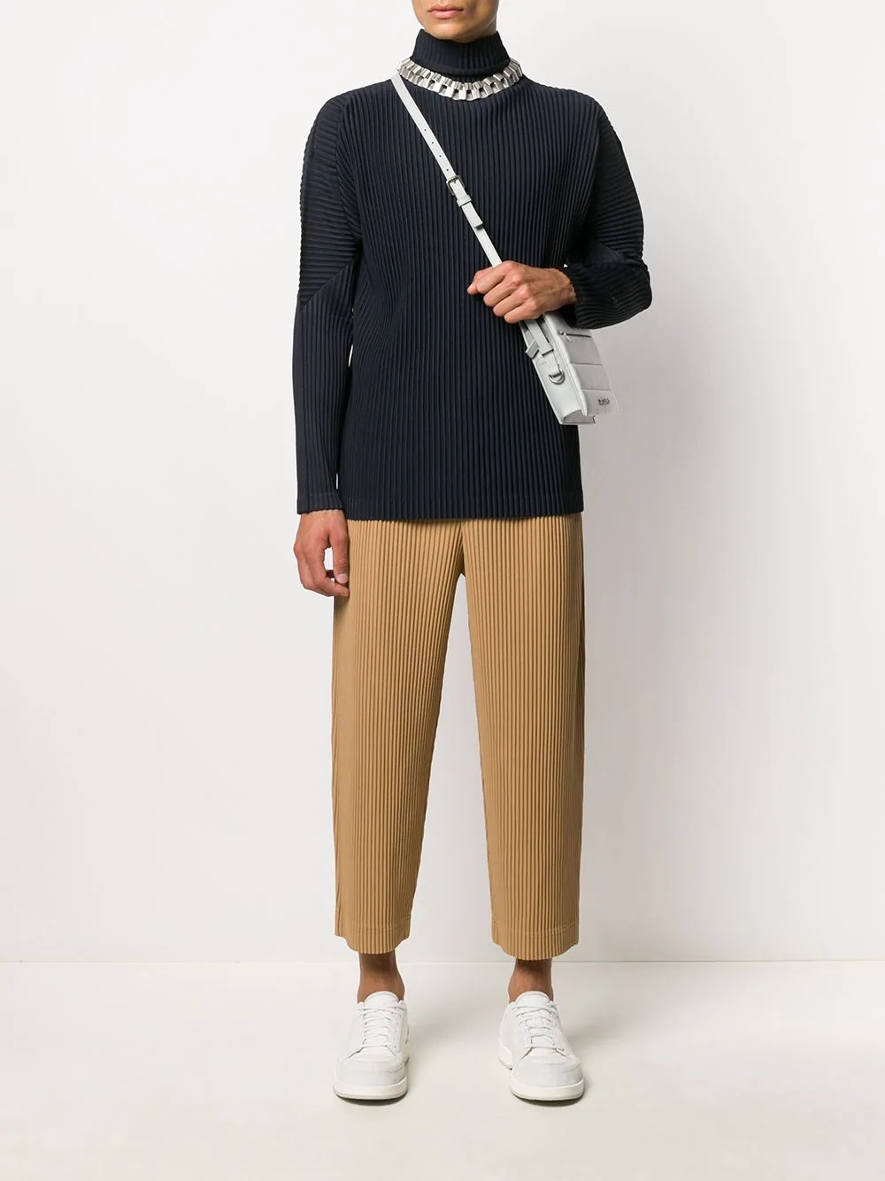 pleated roll neck shirt - 2