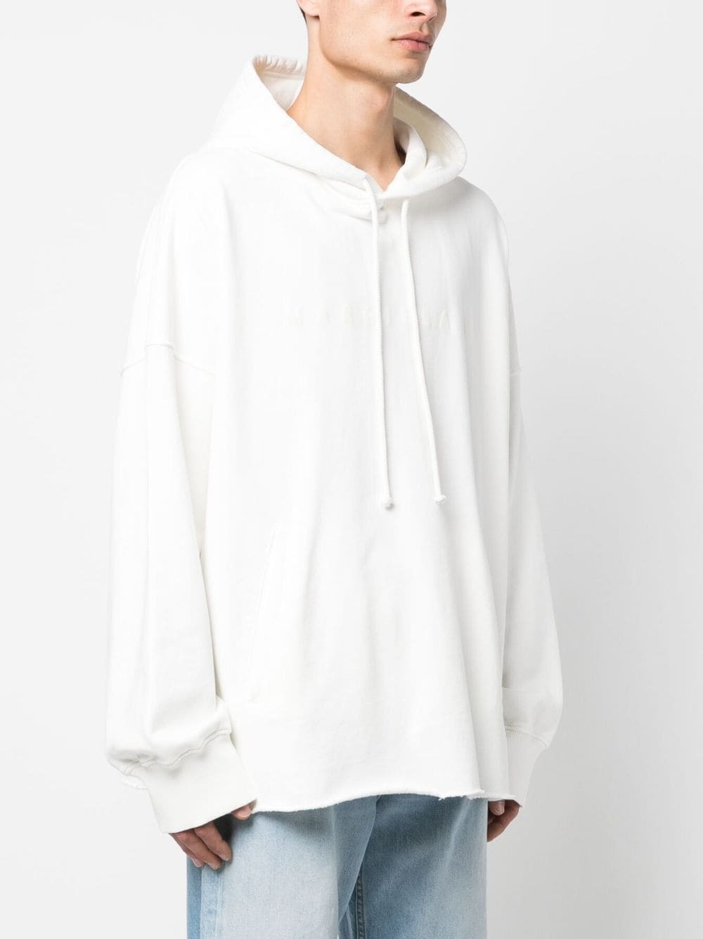 raw-cut hem hoodie - 4