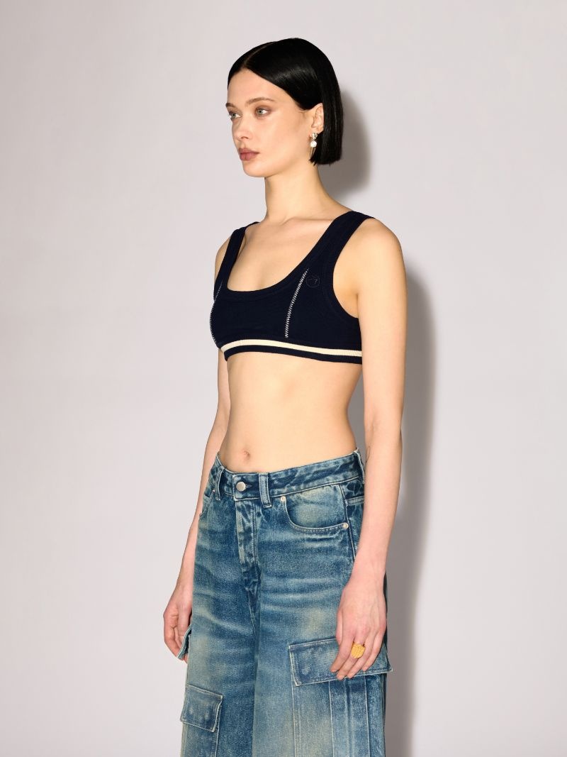 CONTRAST STITCH BRA TOP - 5