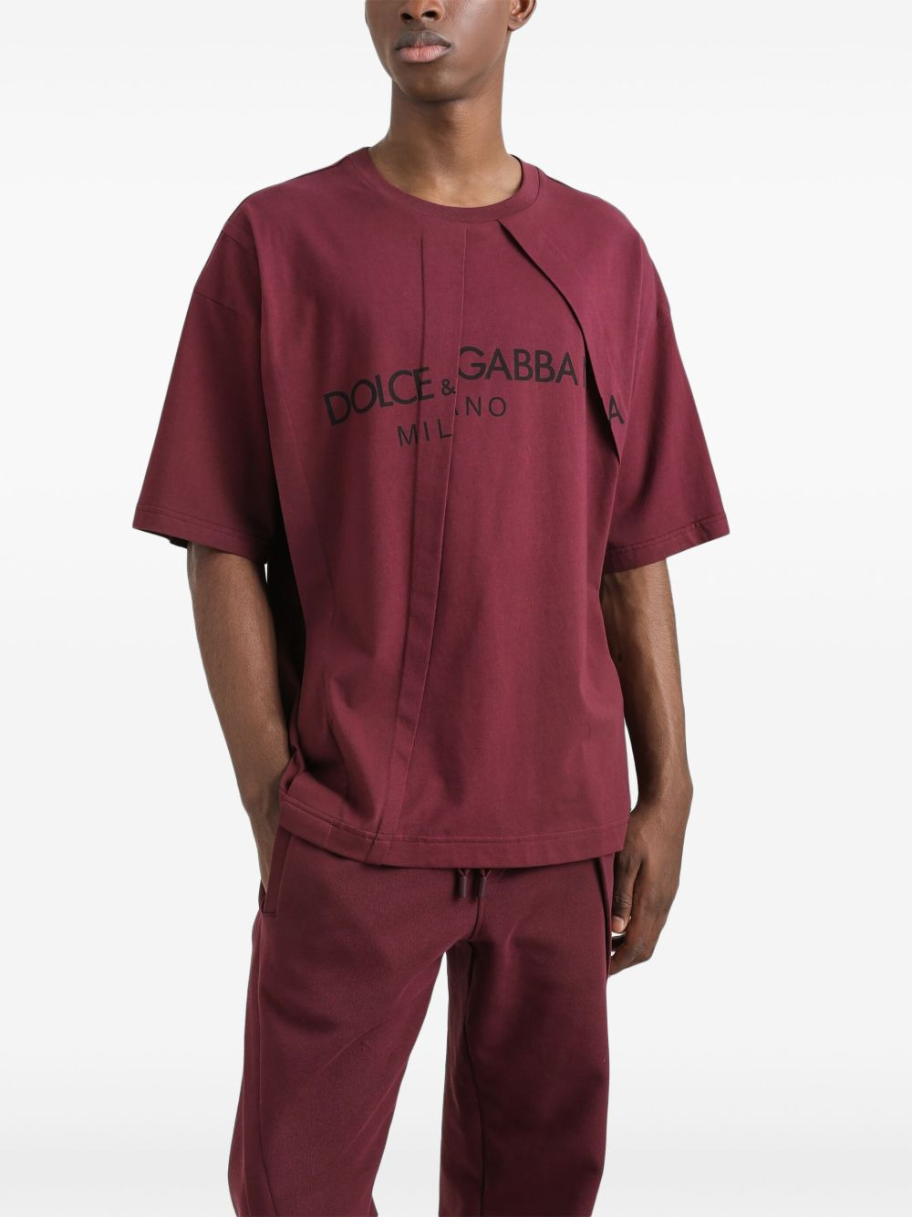 pleat-detail T-shirt - 4