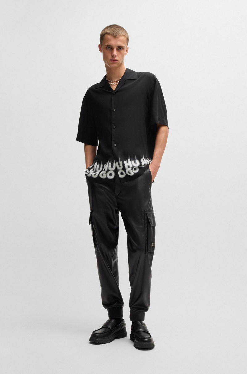 HUGO OVERSIZE-FIT SHIRT WITH SMOKE LOGO-PRINT HEM outlook