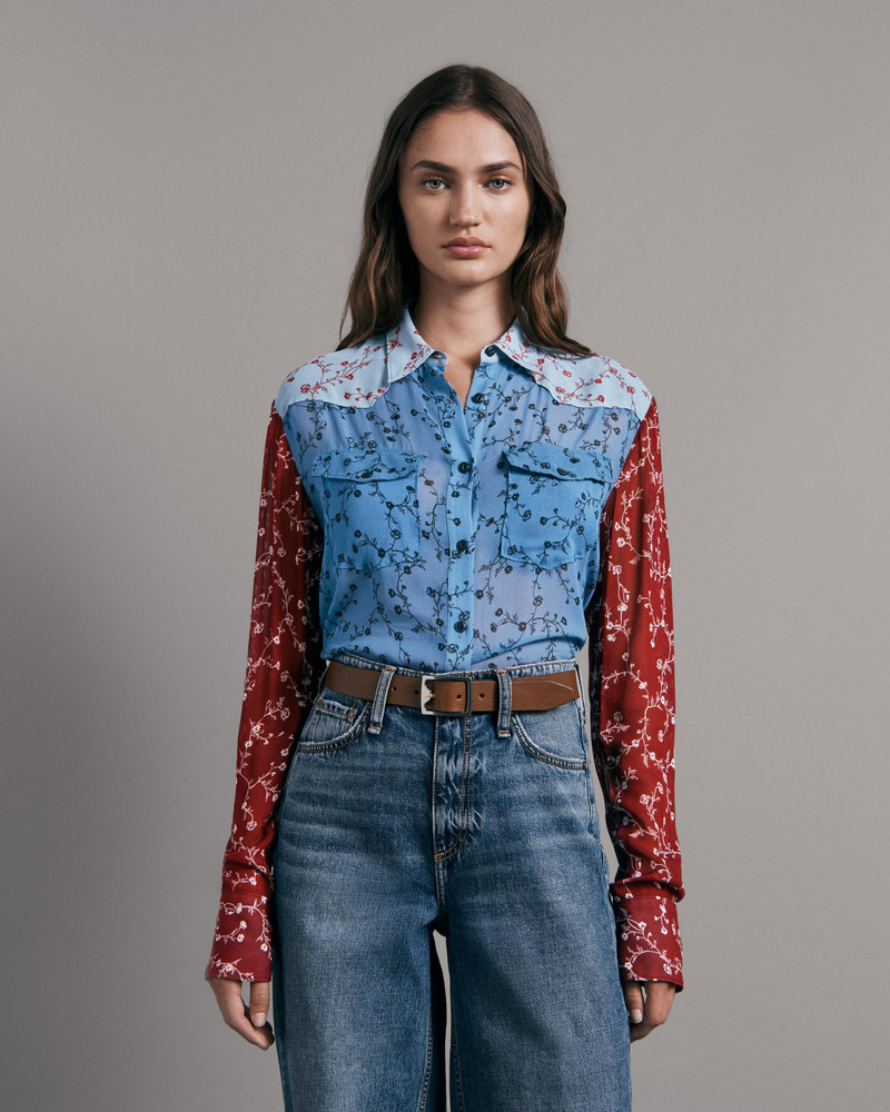 rag & bone Wyatt Viscose Patchwork Button Down Shirt
Classic Fit Top outlook