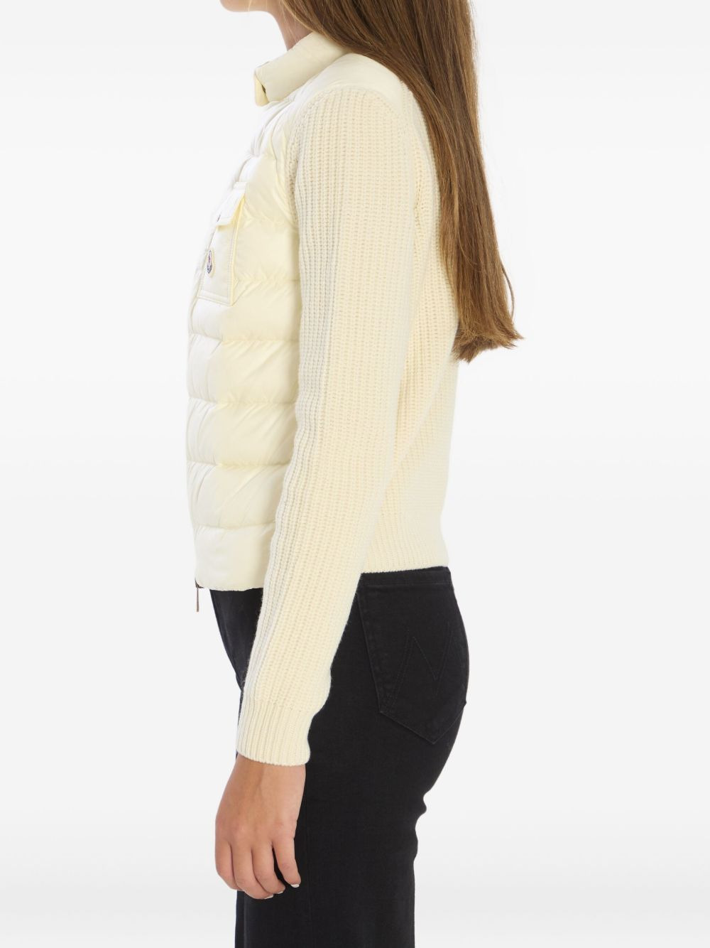 padded-front chest-pocket cardigan - 4