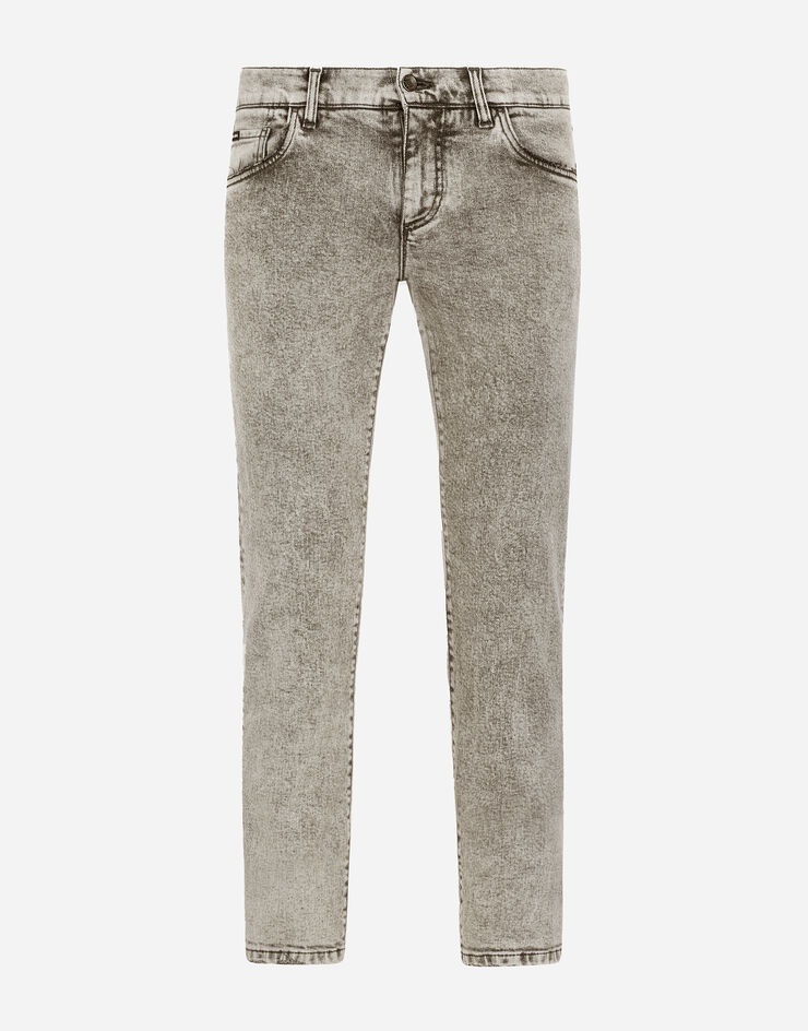 Light gray wash skinny stretch jeans - 3