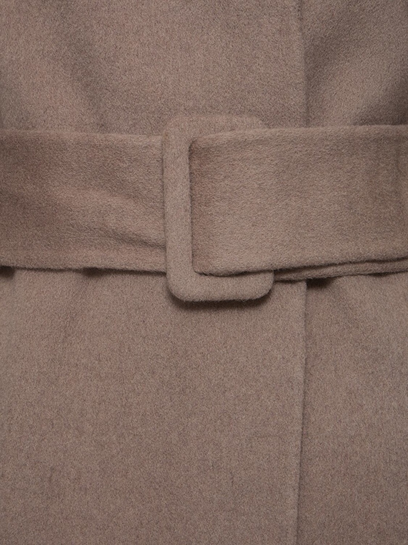 Belted wool & cashmere wrap trench coat - 5