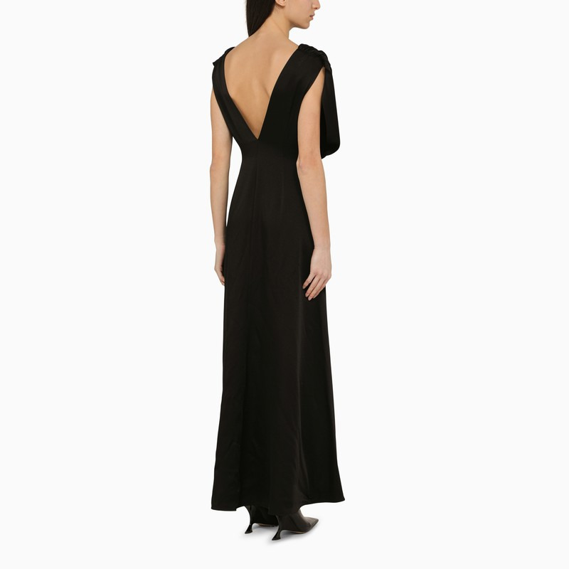 Jil Sander Long Dress With Black Ruffles Women - 2