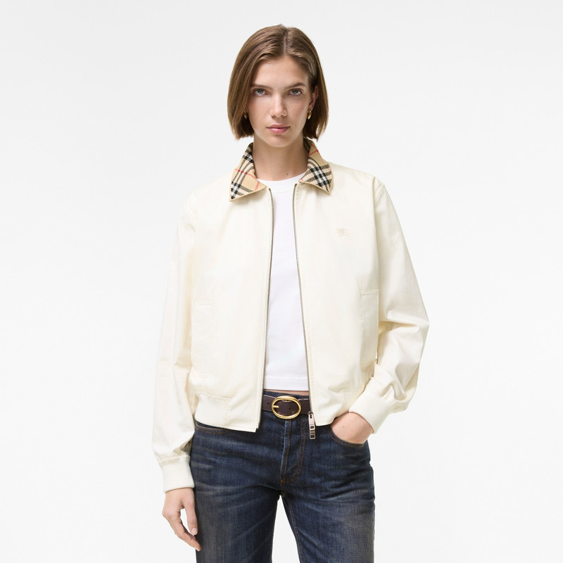 Burberry Cropped Tropical Gabardine Hayfield Harrington Jacket outlook