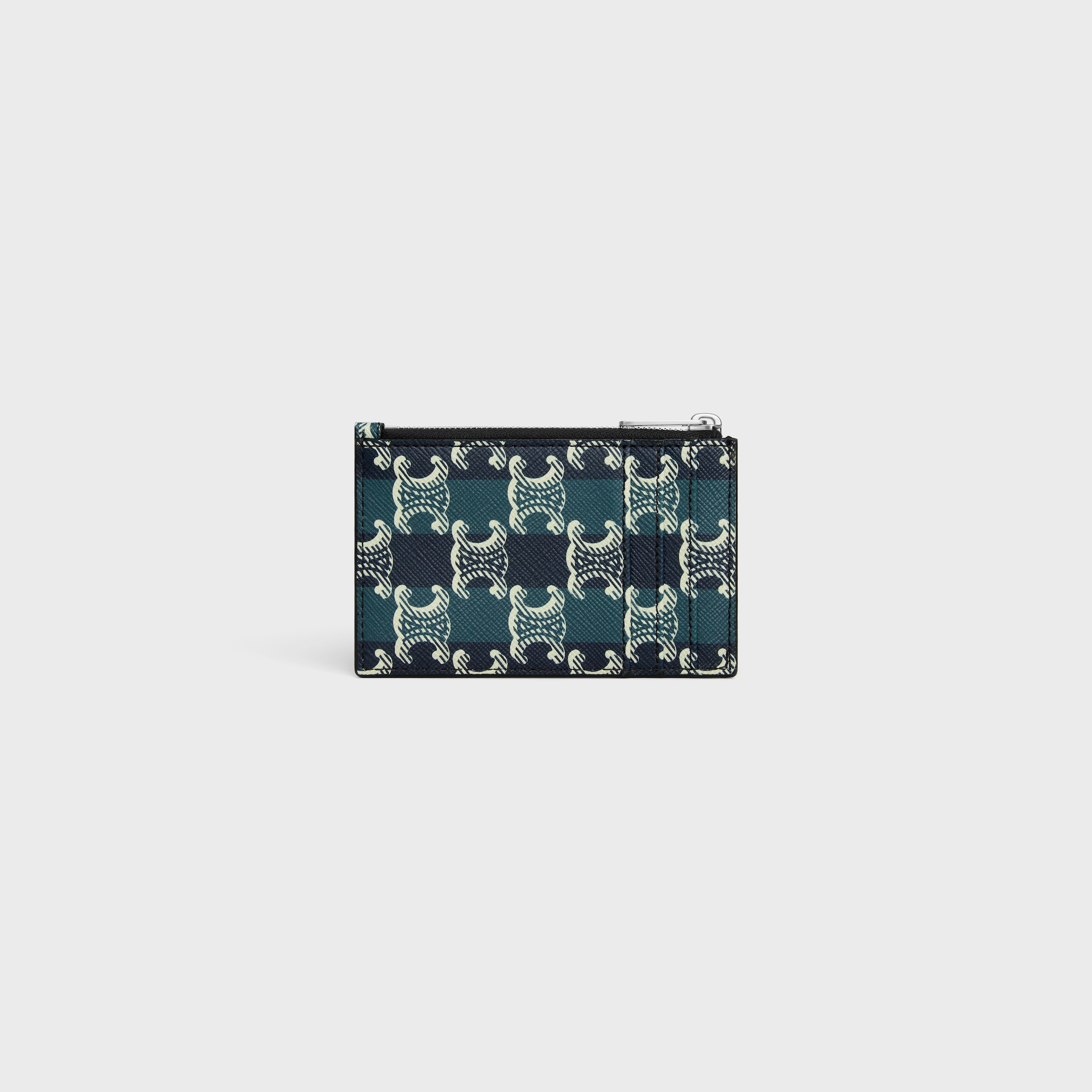 Zipped Card Holder IN Striped triomphe canvas and lambskin - 3