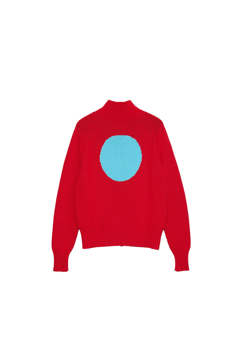 EDWARD CUMING Edward Cuming Chakra Knit Track Jacket Red outlook