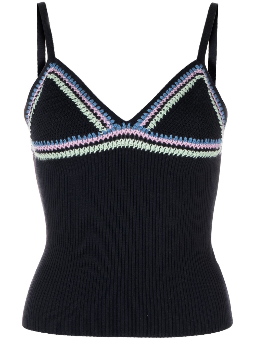 spaghetti straps knitted top - 1